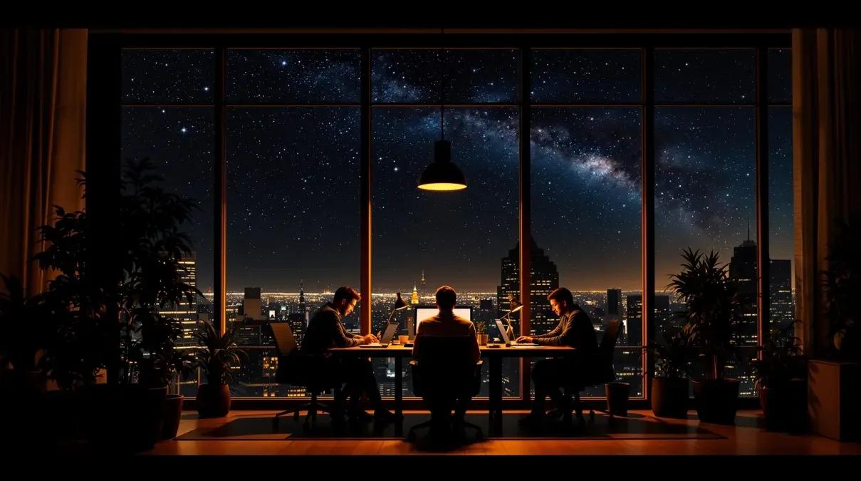 蜜梨直播 品牌团队深夜工作场景